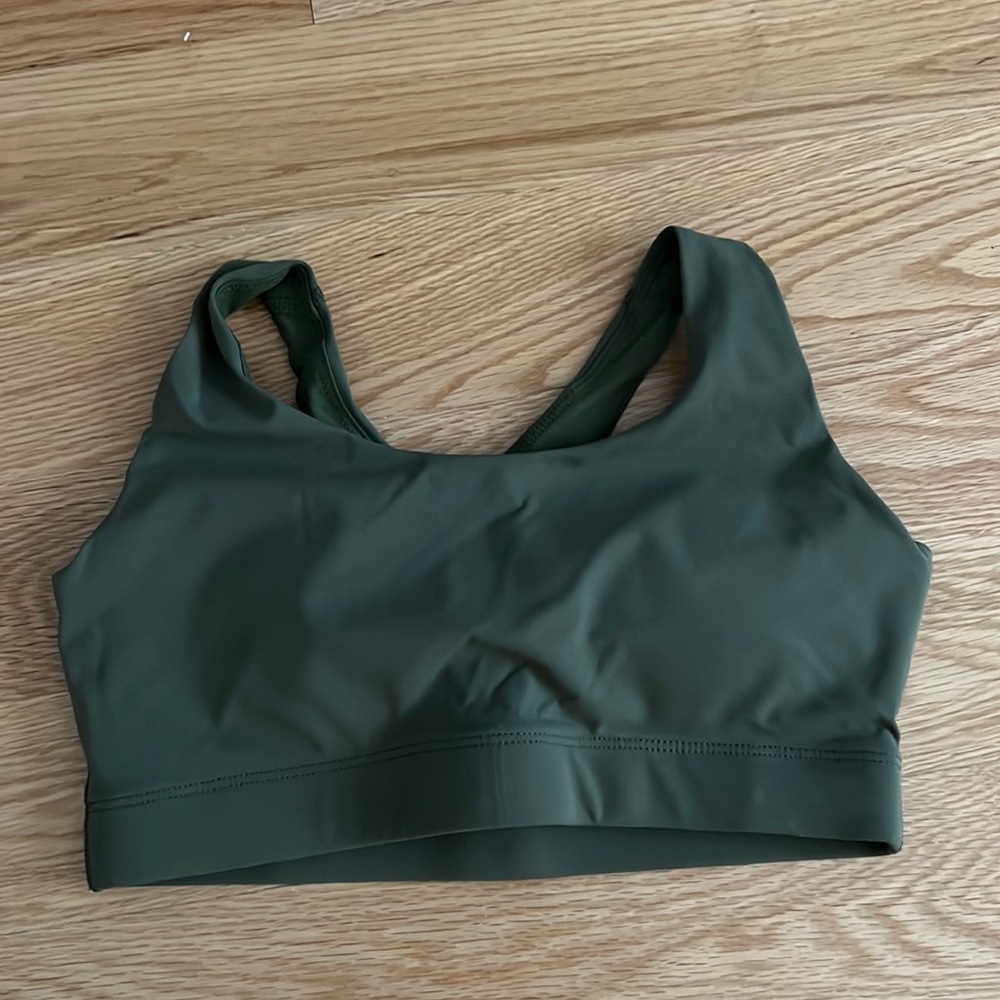 Outdoor voices olive green sports bra